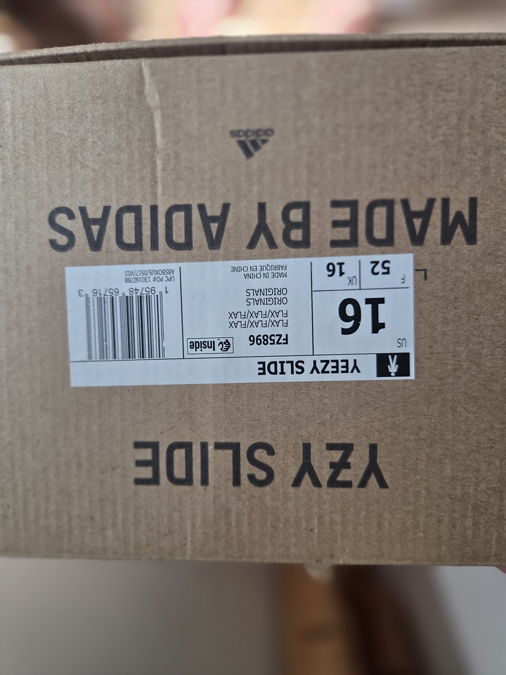 🔥 RARE Yeezy Slide "Flax" | Size 16 NWT | Earthy Grail | Adidas - Picture 6 of 7